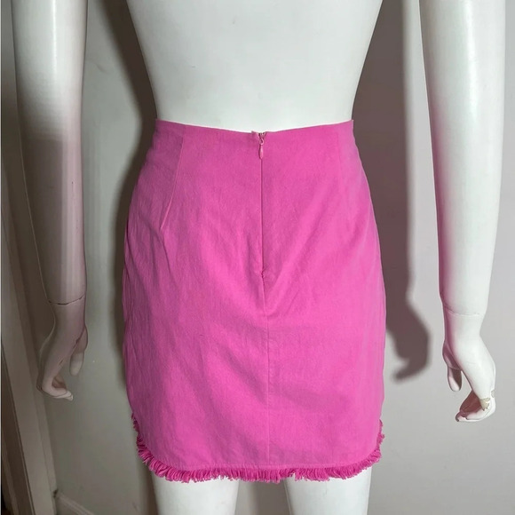 Strut & Bolt Faux Wrap Neon Pink Skirt Mini Women Size Medium NWT - Picture 3 of 9